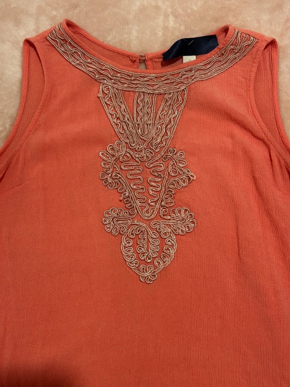 Peachy/Pink Embroidered Tank - Picture 3 of 3